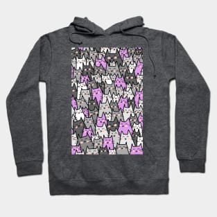 Cat Party - Gray Purple Hoodie